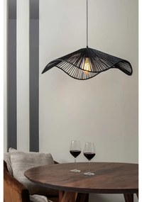 Czarna lampa wisząca z kloszem z plecionki papierowej ø 62 cm Sombra – Leitmotiv