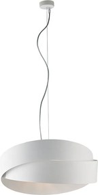 Astro - Lampa wisząca z żelaza lakierowanego na biało, z regulowanym stalowym kablem, 2 światła, 122 mm - Ø46 mm - BL207-2-BCO