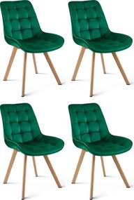 Krzesło do jadalni SORIA VELVET, zielone