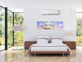 Obraz statku na falach (170x50 cm)