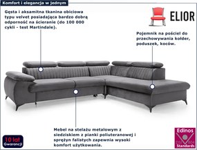 Grafitowy narożnik z funkcją spania P1-G64