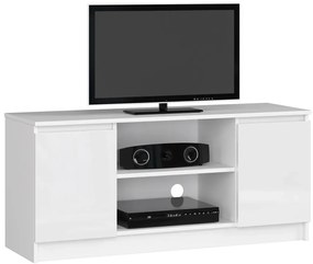 Biała szafka pod telewizor w połysku - Galapi 4X 120 cm