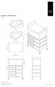 Plastikowy regał na kółkach w biało-srebrnym kolorze 64x97 cm – Premier Housewares