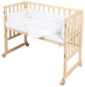 Łóżeczko na kółkach 90x45 cm w naturalnym kolorze Star Magic – Roba