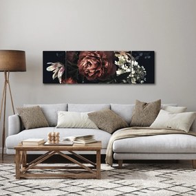 Obraz - Ciemne kwiaty (170x50 cm)