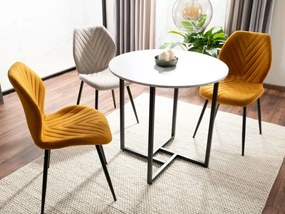 Okrągły stół jadalniany ALTO II 80 cm, dekor biały marmur