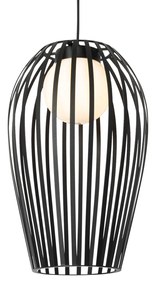 Designerska lampa wisząca czarna z opalizującym szkłem - AngelaDesignerski Oswietlenie wewnetrzne