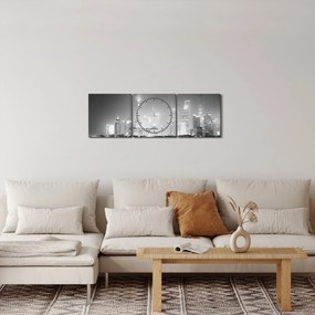 Obraz nowoczesnych drapaczy chmur (z zegarem) (90x30 cm)