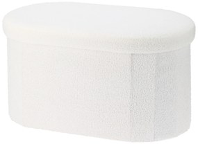 Podłużna pufa ze schowkiem boucle BINI, 71 x 39,5 x 39 cm