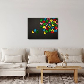 Obraz na szkle - kolorowe litery (70x50 cm)