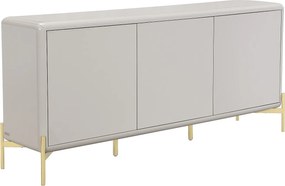 Komoda 3-drzwiowa z MDF - Beżowa i złota - LYBAKA