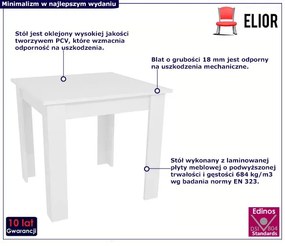 Kwadratowy Stół Biały Kuchenny Tilda 15X