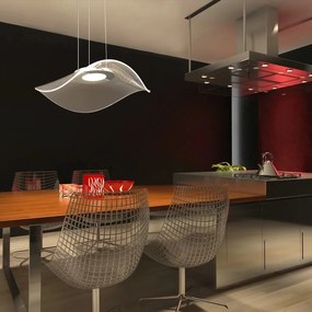 Akrylowa lampa wisząca z transparentnym kloszem Velo No.1