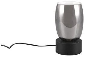 Lampa stołowa w czarno-srebrnym kolorze ze szklanym kloszem (wysokość 24 cm) Barret – Trio Select