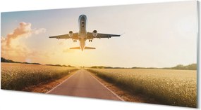 Panel nad Blat Kuchenny Samolot nad Miastem o Zmierzchu