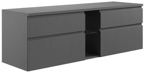 Szafka wisząca pod umywalkę - Szary - 150 cm - MAGDALENA II