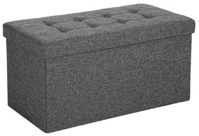 SongmicsHome Taboretka z miejscem do przechowywania OTO, 76x38x38cm, antracyt