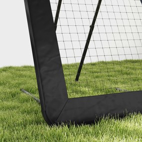 HOMCOM Rebounder Piłkarski Składana Bramka Odbijająca Siatka do Baseballu Koszykówki Metal Czarny 128x118x108-120cm | Aosom PL