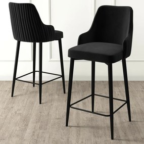 Zestaw krzeseł barowych Enox Black, 2 szt.