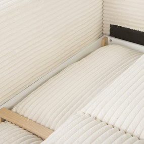 Masseno Sofa ILANO z funkcją spania i pojemnikiem na pościel, Rozkładana sofa - Kremowy, TILIA 1