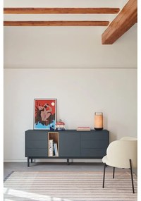 Ciemnoszara wysoka komoda 180x76 cm Corvo – Teulat