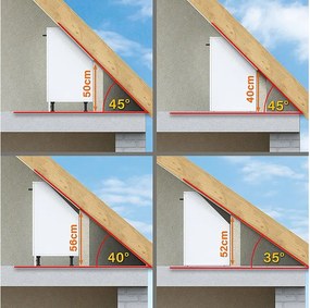 Szafka kuchenna na dach skośny czerwony wysoki połysk/biały 210x46x81.6 r-line