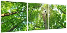 Obraz - Las (z zegarem) (90x30 cm)