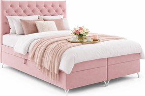 Różowe welurowe łóżko kontynentalne 5 rozmiarów A9-Z15