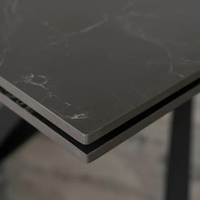 Stół Rozkładany Prostokątny MAXIME 160-240 cm Ceramiczny Czarny Marmur do Jadalni Loft