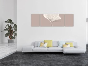 Obraz - Beżowe liście N⁰3 (170x50 cm)