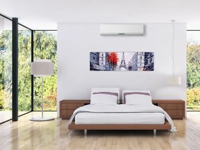 Obraz ulicy w Paryżu, obraz olejny (170x50 cm)
