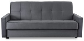 Sofa z Funkcją Spania ALUNA Rozkładana Wersalka Dwuosobowa Szara Nowoczesna do Salonu