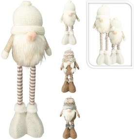 Stojący krasnal świąteczny Dorin, nogi teleskopowe, 48 cm, kremowy
