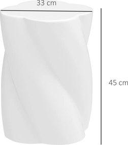 Outsunny Ceramiczny Stołek w Kształcie Spirali, Obciążalność 120kg, Ø33 x 45 cm, Odporny na Warunki Atmosferyczne, Ogrodowy Hoker z Pokrywą, Kolor Biały