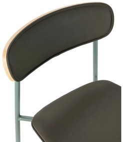 Ciemnozielone tapicerowane krzesła zestaw sztaplowane 2 szt. Saula – Marckeric