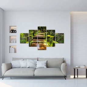 Obraz schodów w deszczowym pralesie (125x70 cm)