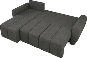 Rozkładana narożna sofa SEVIO 246x145 cm, ciemnoszara, uniwersalna + 2 poduszki GRATIS