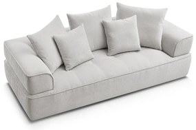 Jasnoszara sofa z tkaniny szenilowej 237 cm Whesley – Bobochic Paris