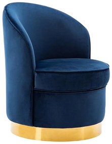 Welurowy fotel SANELA - Granatowy