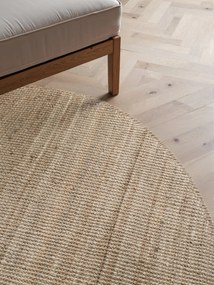 Dywan naturalny jutowy ręcznie tkany Boucle brązowo-szary 200 cm x 200 cm koło