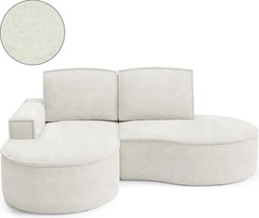 Narożnik MOLLY Lewostronny bez funkcji spania, wolnostojący tkanina ABRIAMO 04 Biały