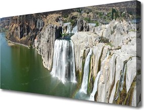 Obraz na płótnie Wodospad wpadający do Jeziora