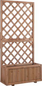 skrzynka na kwiaty kratka na pnącza skrzynka na rośliny skrzynka z kratką szpaler kratka na rośliny drewno | Aosom.pl