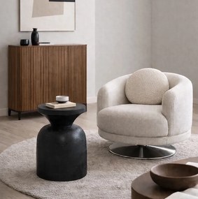 Designerski stolik pomocniczy Bisato 35 w kolorze czarnym, drewno mango