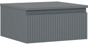 Mexen Rivel szafka łazienkowa podumywalkowa 50 cm z blatem, 1 szuflada, ryflowana , grafit mat - 91A20-05023-1-BFC66