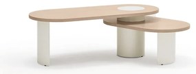 Biały stolik w dekorze jesionu 120x50 cm Nori – Teulat