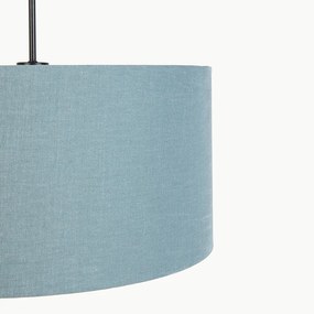 Lampa wisząca czarna klosz jasnoniebieski 50cm - Combi Nowoczesny Oswietlenie wewnetrzne