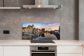 Panel Szklany Gdański Port o Wschodzie Słońca