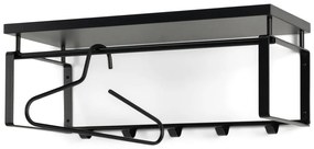 Czarny metalowy wieszak ścienny z półką 70 cm Rex – Spinder Design