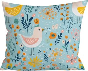 Poszewka na poduszkę z mikrofibry SPRING TWEET 45x45 cm, kolorowy